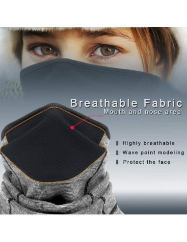 Bufanda Calentadora de Cuello Snood Gris - Multifuncional Invierno