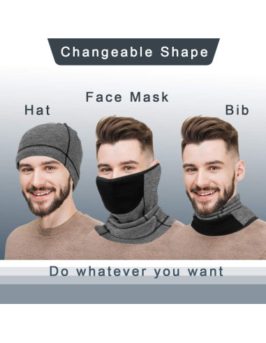 Bufanda Calentadora de Cuello Snood Gris - Multifuncional Invierno
