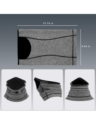 Bufanda Calentadora de Cuello Snood Gris - Multifuncional Invierno