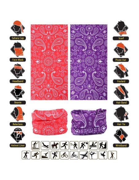 Diadema Multifuncional VANCROWN 9 en 1 Microfibra 48x24 cm Diadema Multifuncional VANCROWN 9 en 1 Microfibra 48x24 cm