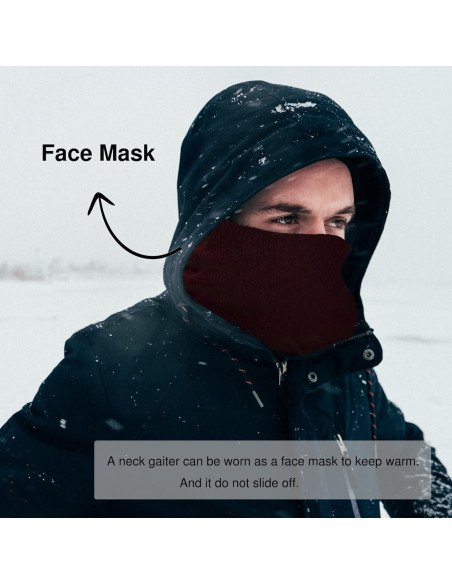 Calentador de Cuello Polar Unisex Burdeos - Gaiter Invierno Calentador de Cuello Polar Unisex Burdeos - Gaiter Invierno