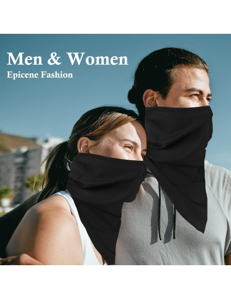 Bufanda Gaiter Balaclava UV Unisex Negra Secado Rápido Bufanda Gaiter Balaclava UV Unisex Negra Secado Rápido