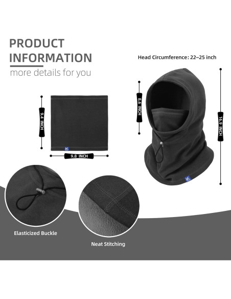 Máscara Balaclava de Forro Polar Desmontable Unisex - Gris Oscuro Máscara Balaclava de Forro Polar Desmontable Unisex - Gris Oscuro