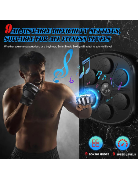 Máquina de Boxeo Musical ITEFDTUTNE con Guantes y Bluetooth Máquina de Boxeo Musical ITEFDTUTNE con Guantes y Bluetooth