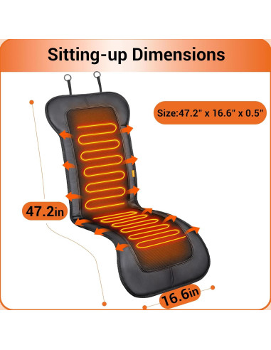 Cojín de Asiento Calefaccionado CARSHION 119.8 cm Negro