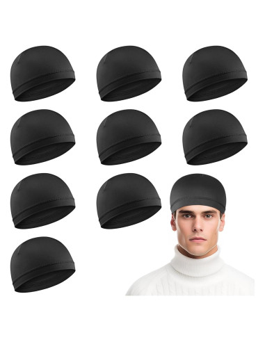 9 Gorras Beanie Refrigerantes Negras para Ciclismo y Correr