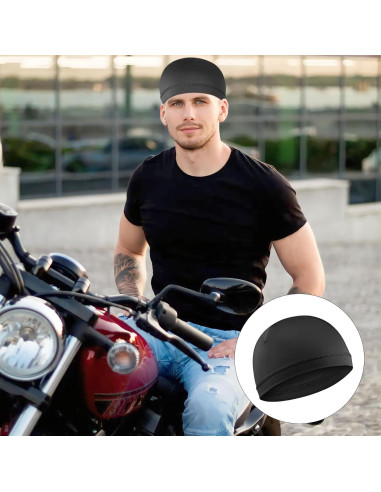 9 Gorras Beanie Refrigerantes Negras para Ciclismo y Correr