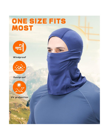 Máscara Balaclava Esquí Unisex Azul Marino Protección Solar