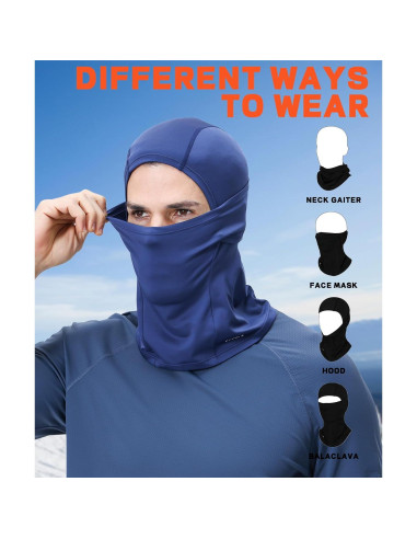 Máscara Balaclava Esquí Unisex Azul Marino Protección Solar
