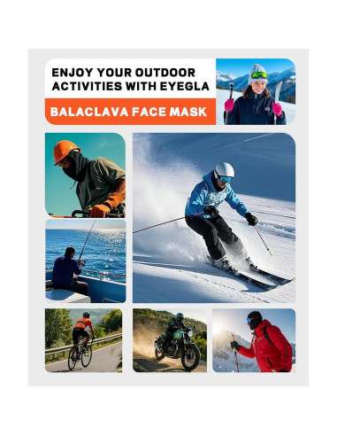 Máscara Balaclava Esquí Unisex Azul Marino Protección Solar