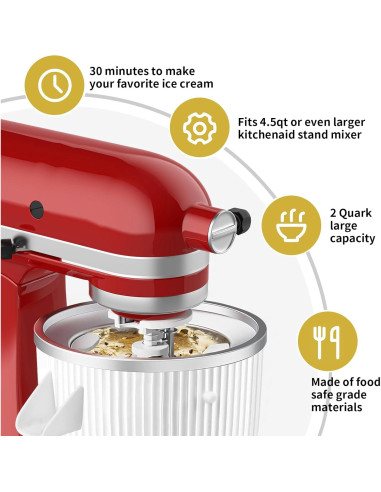 Accesorio para Helado KOYOEY 2L Compatible con KitchenAid