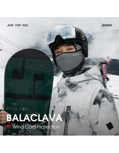Máscara Balaclava Invierno LONGLONG 2 Piezas Gris Unisex