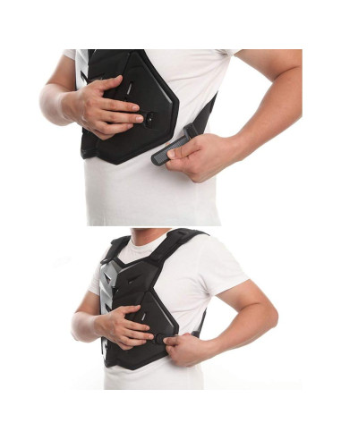 Chaleco Protector de Motocicleta PETA Armadura Ajustable Negro