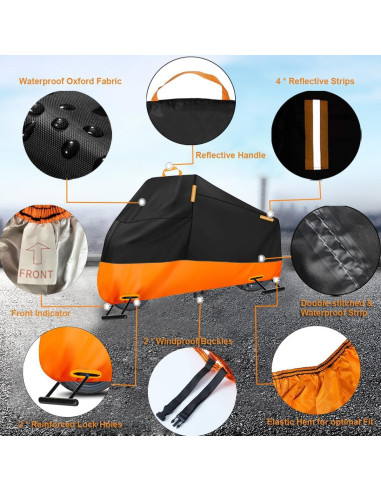 Funda de Motocicleta Impermeable INEZARI XXXXl Ajuste Universal