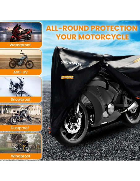 Funda para Motocicleta SRIMMIT MCW-XXXXL Impermeable 270x94x140cm Funda para Motocicleta SRIMMIT MCW-XXXXL Impermeable 270x94x140cm