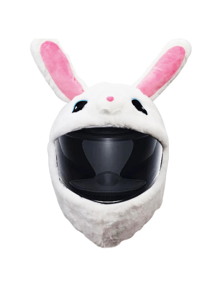 Cubierta de Casco de Motocicleta Omoojee Conejo Blanco Cubierta de Casco de Motocicleta Omoojee Conejo Blanco