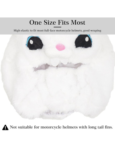 Cubierta de Casco de Motocicleta Omoojee Conejo Blanco