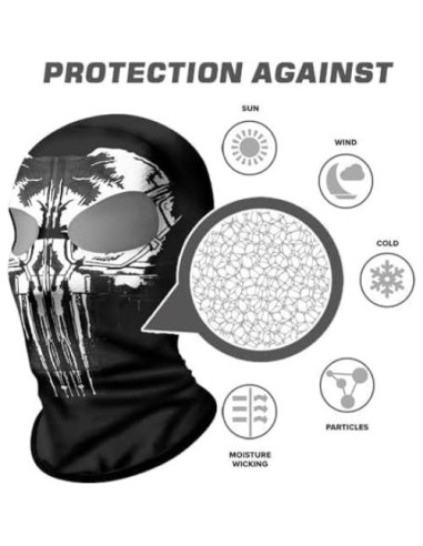 Balaclava Unisex ShopINess 3D Multicolor para Invierno