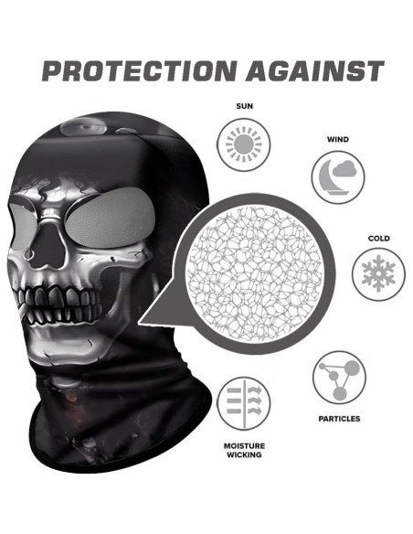 Balaclava Unisex ShopINess 3D Calavera para Deportes Balaclava Unisex ShopINess 3D Calavera para Deportes