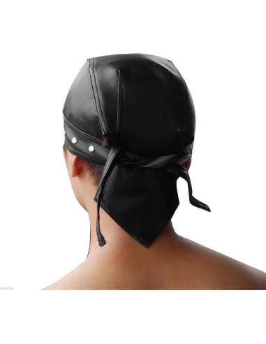 Bandana de Ciclismo Doo Rags Cuero Negro Ajustable Talla Única