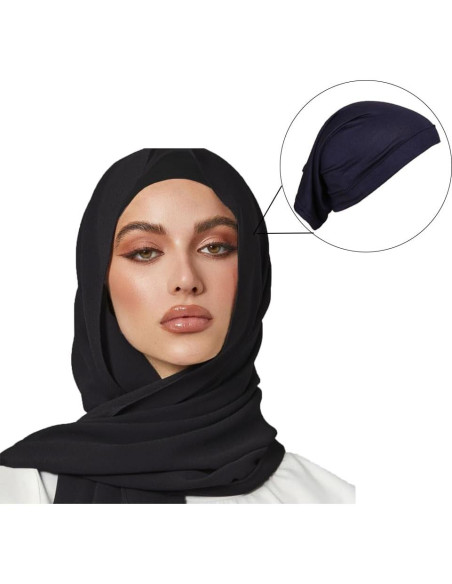 Gorro Hijab Elástico Yeieeo para Mujeres - Bufanda Transpirable 1/2/4 Piezas Gorro Hijab Elástico Yeieeo para Mujeres - Bufanda Transpirable 1/2/4 Piezas