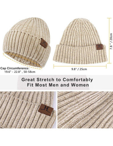 Conjunto de invierno para mujeres: gorro, bufanda y guantes táctiles