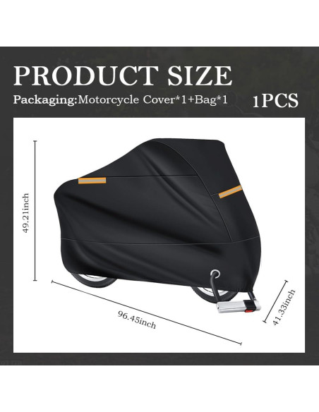Funda de Motocicleta Impermeable Carleef 245 cm con Reflectantes Funda de Motocicleta Impermeable Carleef 245 cm con Reflectantes