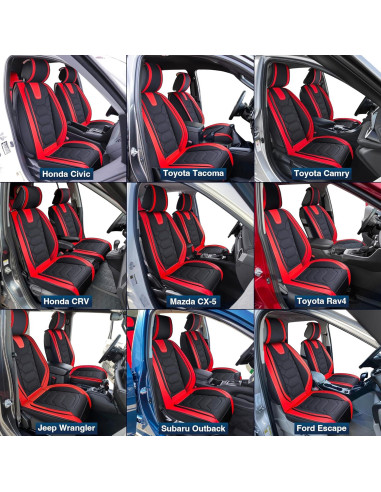 Cubiertas de Asiento OASIS AUTO OS-004 Universales Negro y Rojo