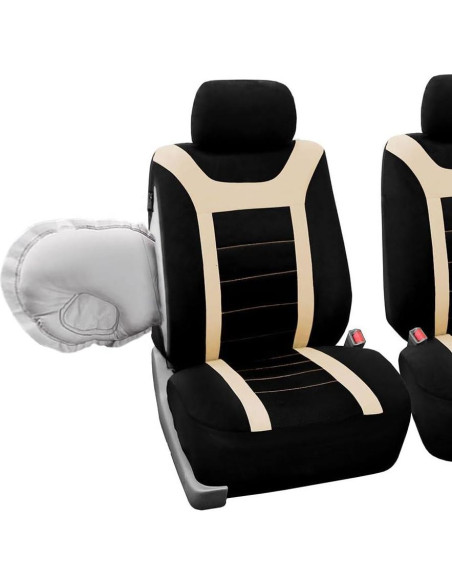 Fundas de Asiento de Coche FH Group Gris/Negro Ajuste Universal Fundas de Asiento de Coche FH Group Gris/Negro Ajuste Universal