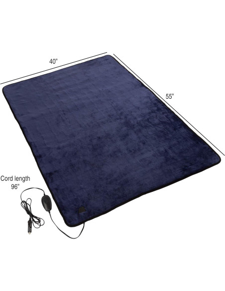Manta Eléctrica para Automóvil Stalwart 12V Azul - 3 Calores Manta Eléctrica para Automóvil Stalwart 12V Azul - 3 Calores