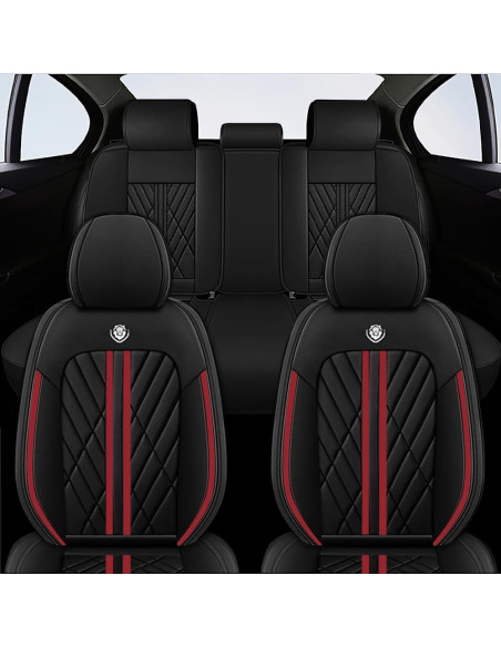 Funda de Asiento de Coche GKreeyen 5 Asientos Cuero Napa Impermeable Funda de Asiento de Coche GKreeyen 5 Asientos Cuero Napa Impermeable