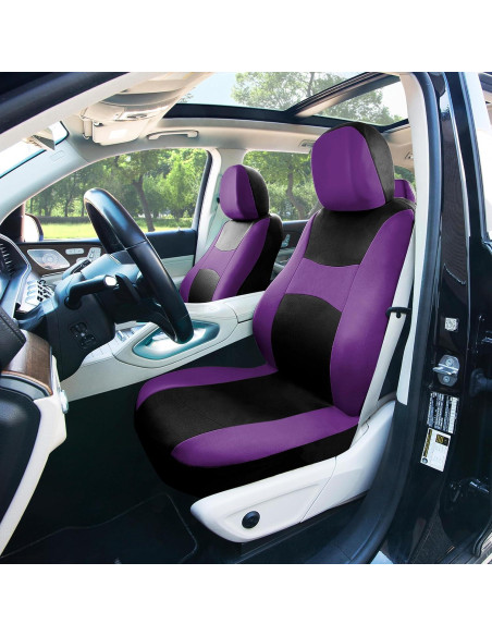 Cubiertas de Asientos TLH Moradas Lavables para Coche - Juego Completo Cubiertas de Asientos TLH Moradas Lavables para Coche - Juego Completo