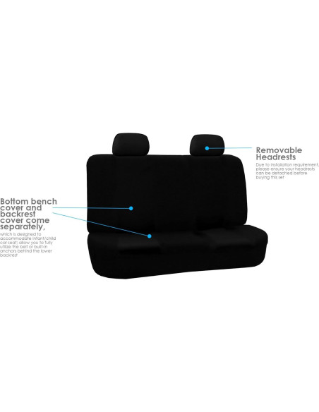 Funda de Asiento Trasero FH Group Ajuste Universal Negro Funda de Asiento Trasero FH Group Ajuste Universal Negro