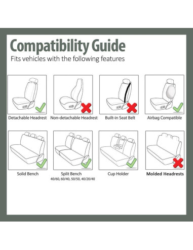Fundas de Asiento de Coche FH Group Gris Ajuste Universal