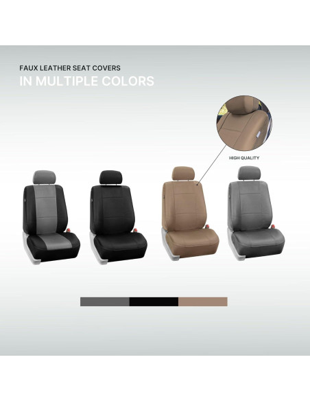 Fundas de Asiento de Coche FH Group PU Beige Juego Frontal Fundas de Asiento de Coche FH Group PU Beige Juego Frontal