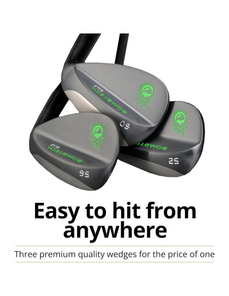 BombTech - Juego de Wedges de Golf 52, 56, 60 Grados - Negro BombTech - Juego de Wedges de Golf 52, 56, 60 Grados - Negro