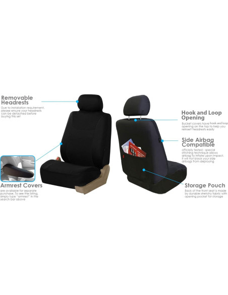 Cubiertas de Asiento Universales FH Group Negro 7 Asientos Cubiertas de Asiento Universales FH Group Negro 7 Asientos