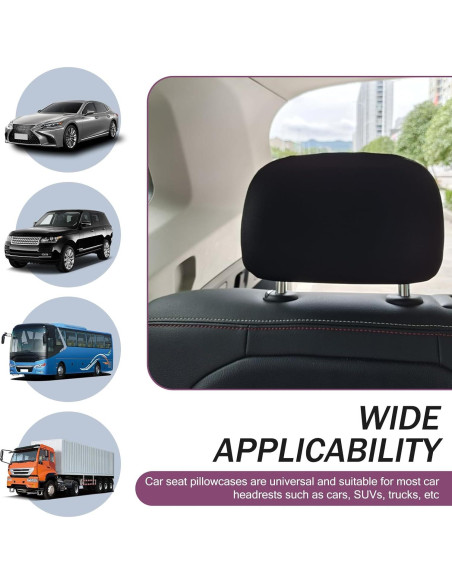 Funda de Reposacabezas de Coche AWGUKA 2 PCS Negra Transpirable Funda de Reposacabezas de Coche AWGUKA 2 PCS Negra Transpirable