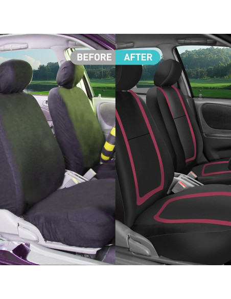 Fundas de Asiento de Coche FH Group Burdeos Ajuste Universal Fundas de Asiento de Coche FH Group Burdeos Ajuste Universal