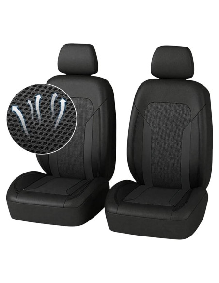 Fundas de Asiento de Coche Refrigerantes Carleef Negro Fundas de Asiento de Coche Refrigerantes Carleef Negro