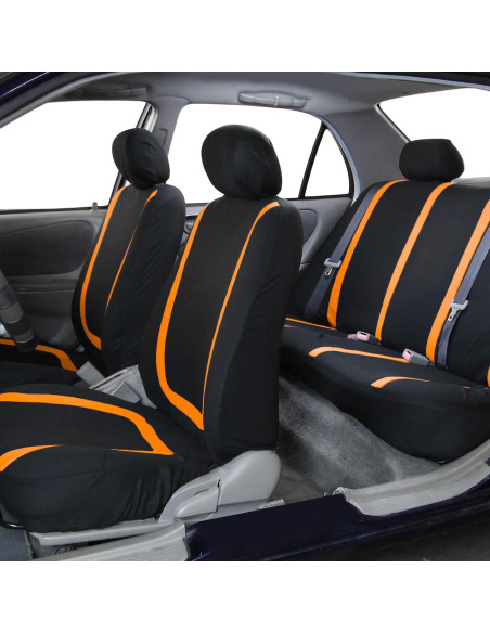Funda de Asiento Universal FH Group con Alfombrillas Naranja/Negro Funda de Asiento Universal FH Group con Alfombrillas Naranja/Negro