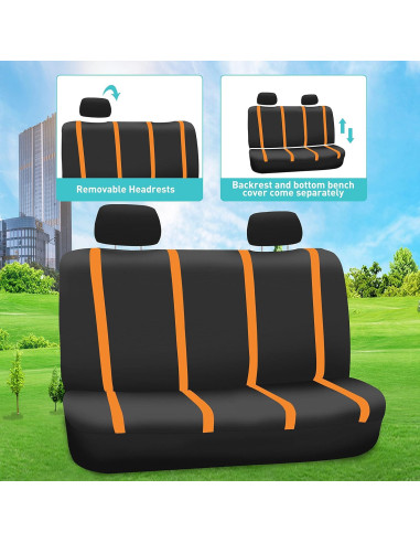 Funda de Asiento Universal FH Group con Alfombrillas Naranja/Negro