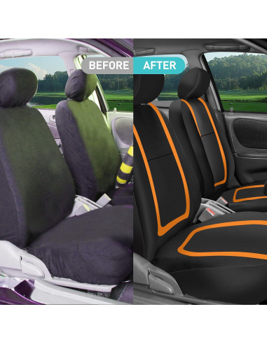 Funda de Asiento Universal FH Group con Alfombrillas Naranja/Negro