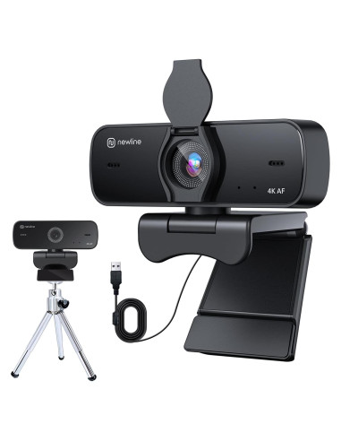 Cámara web 4K NewEye 60 con micrófono y trípode