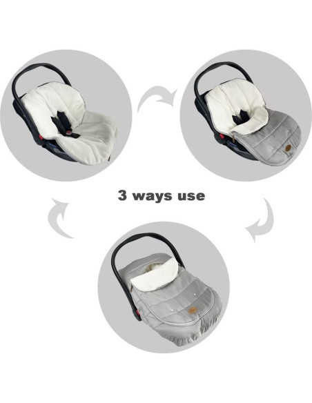 Funda de Asiento de Coche CozyMe con Saco Impermeable 0-12M Funda de Asiento de Coche CozyMe con Saco Impermeable 0-12M