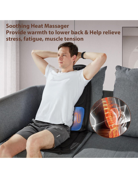 Masajeador de Espalda Comrelax con Calor y 10 Motores 3D Masajeador de Espalda Comrelax con Calor y 10 Motores 3D