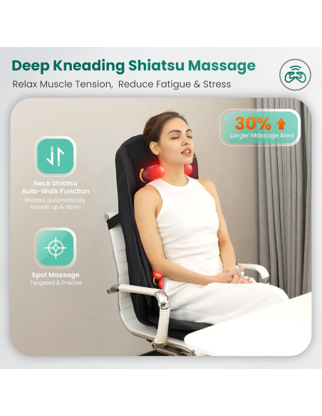 Masajeador Shiatsu Snailax SL-229-N con Calor y Compresión Masajeador Shiatsu Snailax SL-229-N con Calor y Compresión