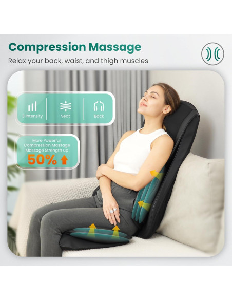 Masajeador Shiatsu Snailax SL-229-N con Calor y Compresión Masajeador Shiatsu Snailax SL-229-N con Calor y Compresión