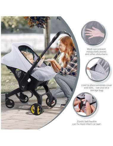 Funda de Asiento de Coche para Bebés Gris-Azul Universal