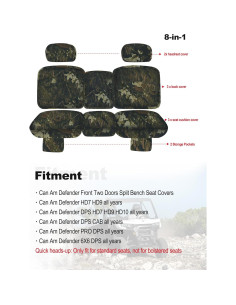 Funda de Asiento UTV ZIDIYORUO Camo para Can Am Defender 2016-2025 2
